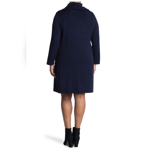 Nina Leonard Cowl Neck Dress w/ Front Pockets - Picture 2 of 4